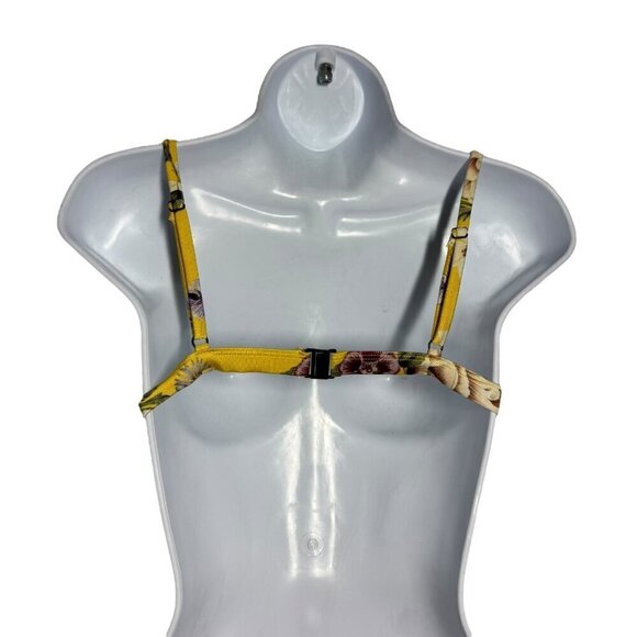 Triangl yellow floral scuba Neoprene Bikini top is medium bottom is XL - Picture 9 of 13